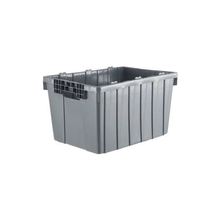 Nestable Storage Container, 21-3/8 in L x 15-5/16 in W x 12-5/16 in H, Gray, 5 PK